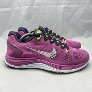 Nike Lunarglide+ 5 Running Shoes Pink/Lime Women’s Sz 6.5 (599395-610)